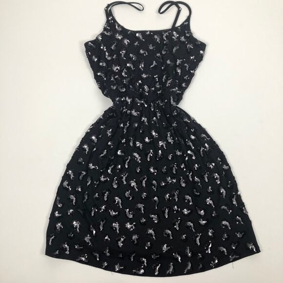 NWT Express sequined black dress size S/P - Picture 2 of 8
